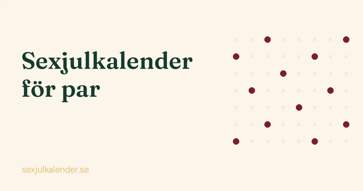 Sexjulkalender för par: titelgrafik med guidens rubrik