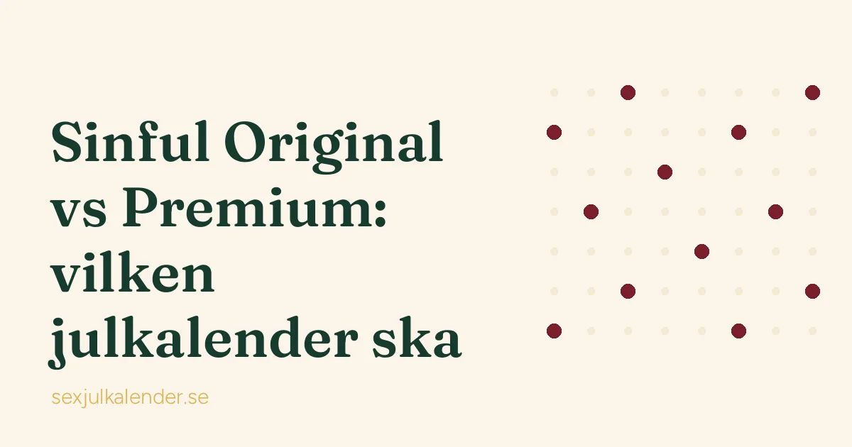 Sinful Original mot Premium: titelgrafik med guidens rubrik